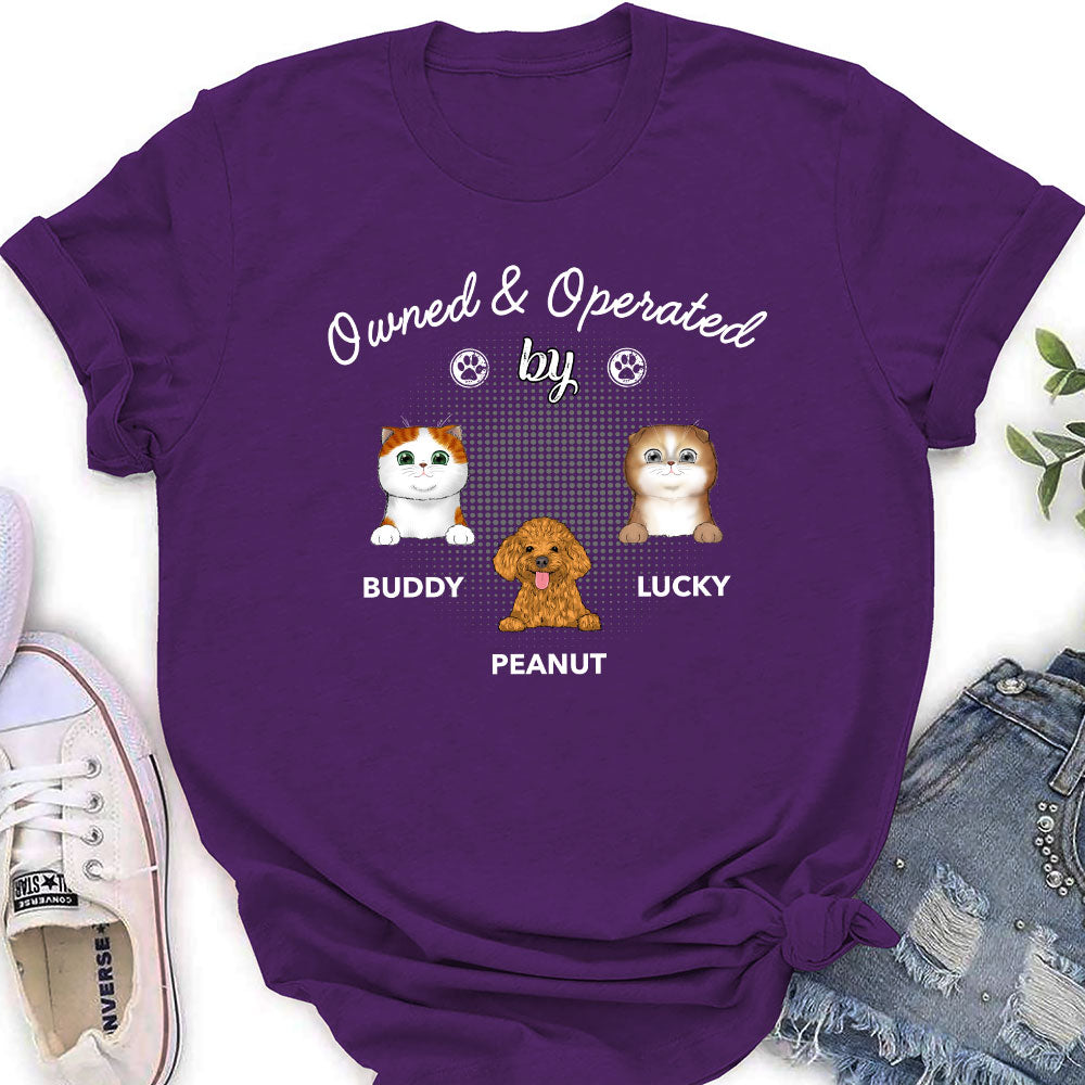 Operated By Pet - Personalized Custom Women's T-shirt