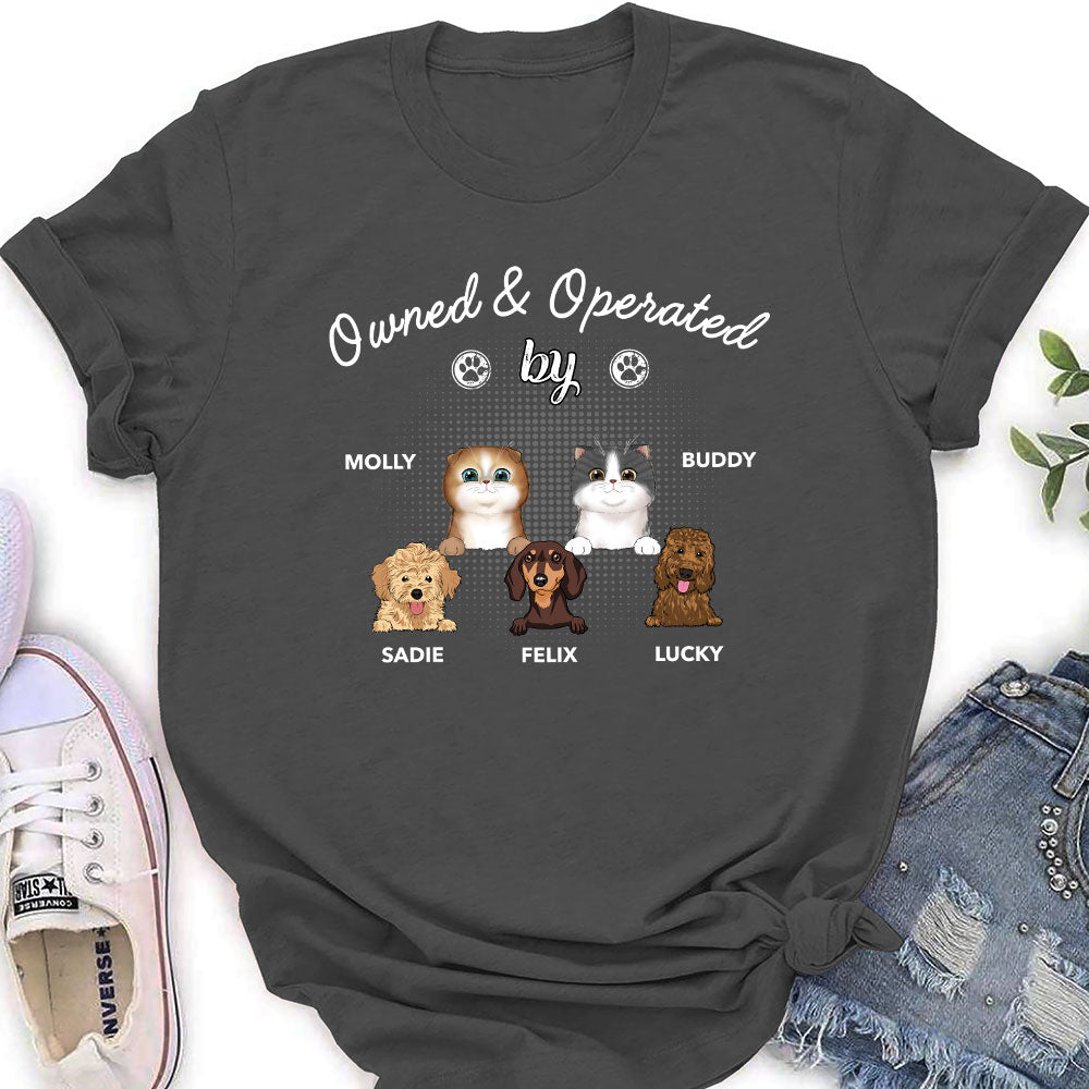 Operated By Pet - Personalized Custom Women's T-shirt