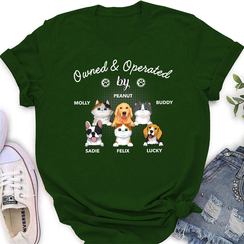 Operated By Pet - Personalized Custom Women's T-shirt