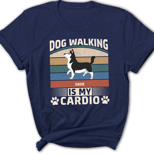 Cardio With Dog Retro - Personalized Custom Women's T-shirt