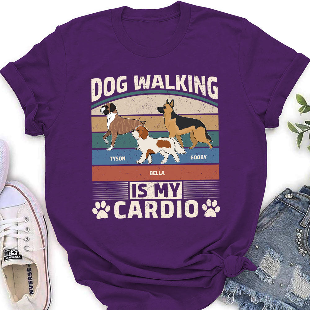 Cardio With Dog Retro - Personalized Custom Women's T-shirt
