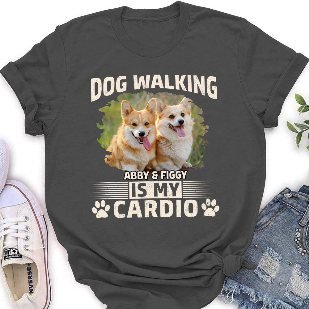 Cardio With Dog Retro - Personalized Custom Women's T-shirt