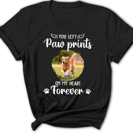 You Left Paw Prints - Personalized Custom Women's T-shirt
