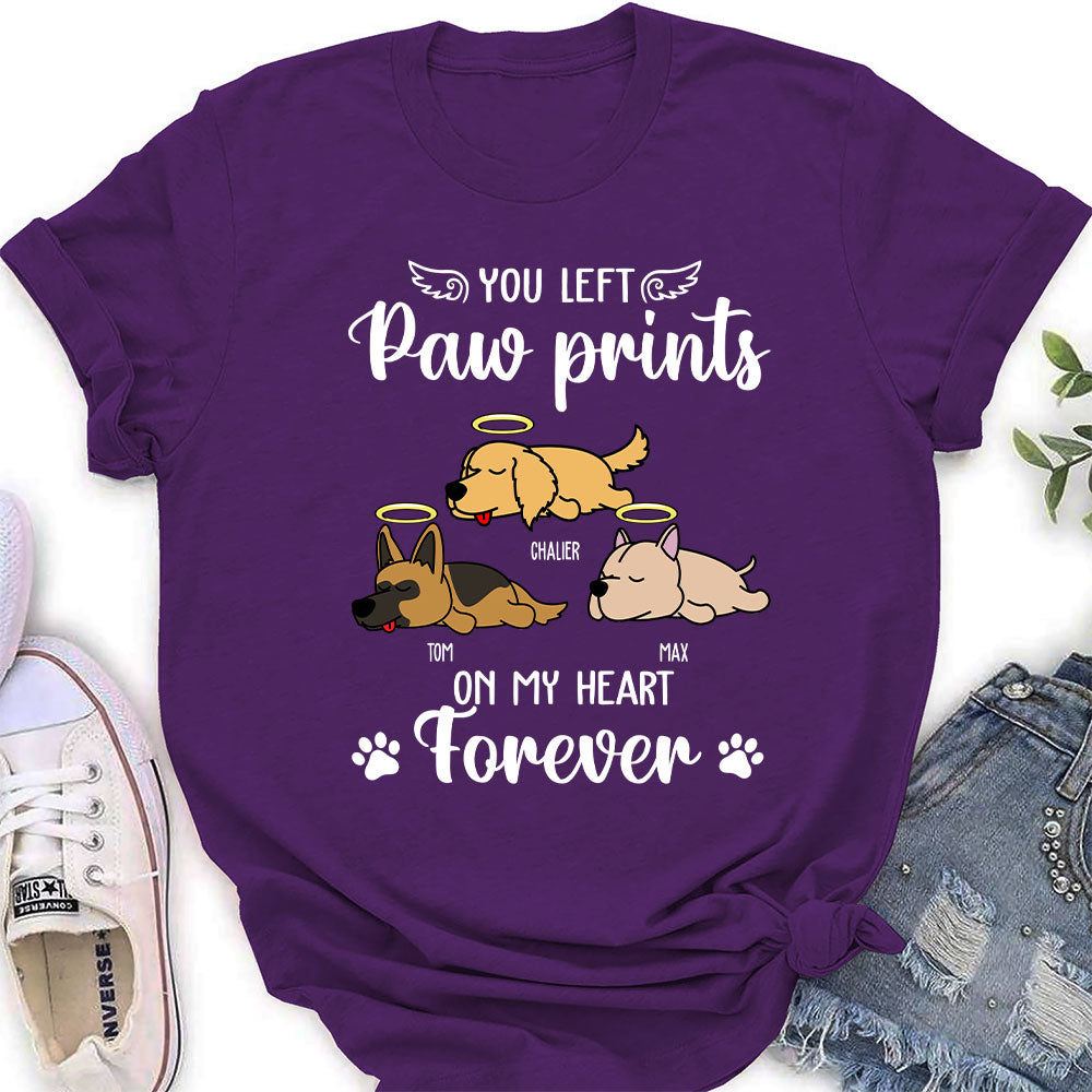 You Left Paw Prints - Personalized Custom Women's T-shirt