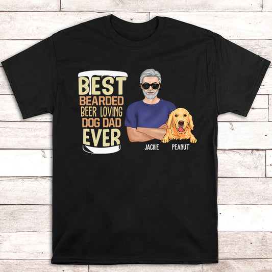 Bearded Dog Dad - Personalized Custom Premium T-shirt