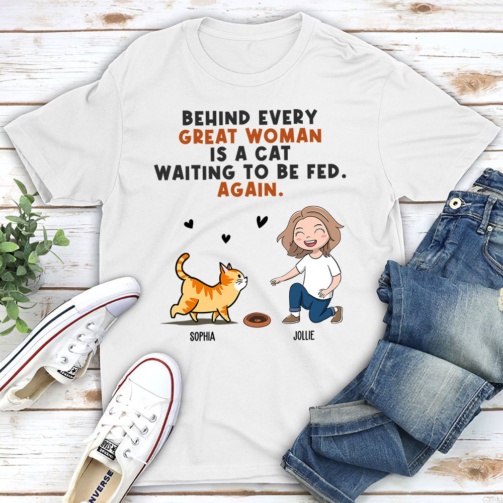 Behind Great Woman - Personalized Custom Unisex T-shirt