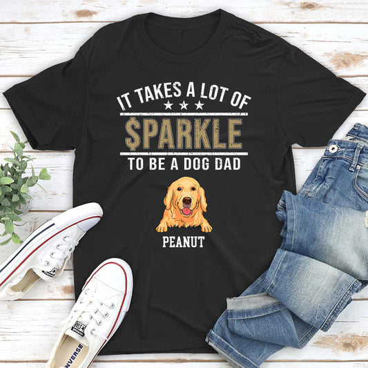 Sparkle Dog Dad - Personalized Custom Premium T-shirt