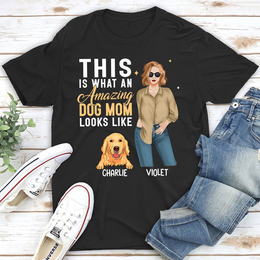 Amazing Dog Mom - Personalized Custom Unisex T-shirt
