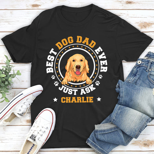 Best Dog Dad Circle - Personalized Custom Unisex T-shirt