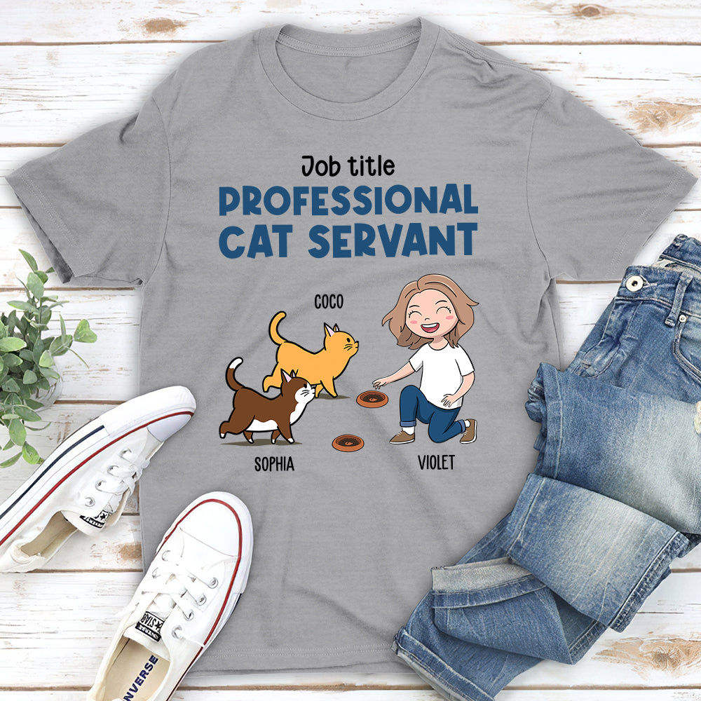 Cat Servant Cartoon - Personalized Custom Unisex T-shirt