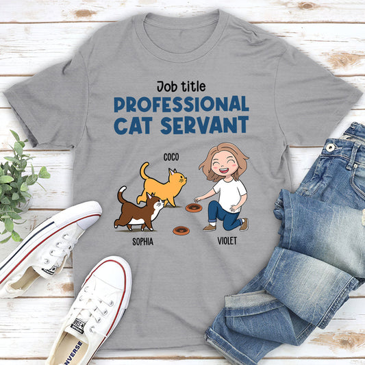 Cat Servant Cartoon - Personalized Custom Unisex T-shirt