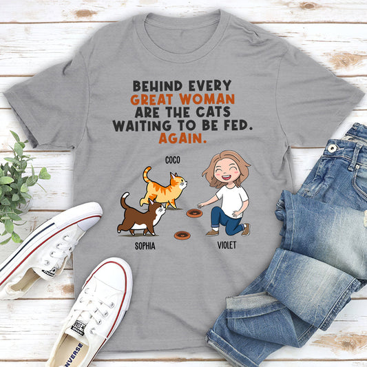 Behind Great Woman - Personalized Custom Unisex T-shirt