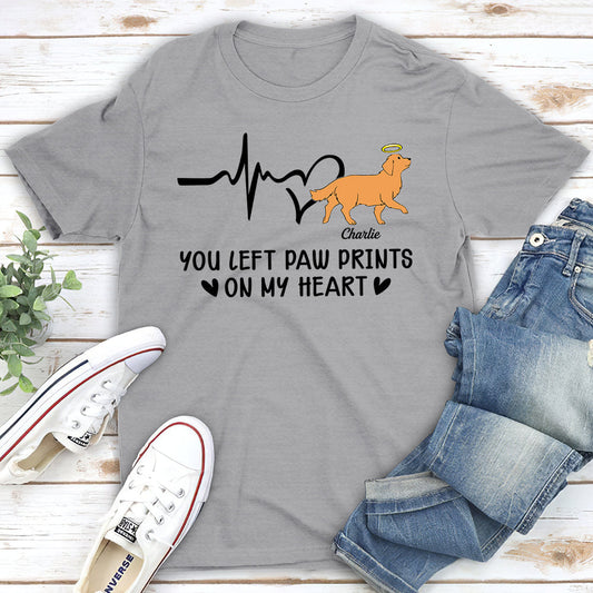 You Left Pawprints 2 - Personalized Custom Unisex T-shirt