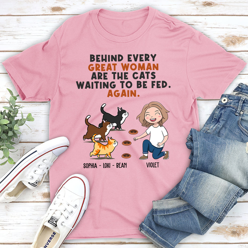 Behind Great Woman - Personalized Custom Unisex T-shirt