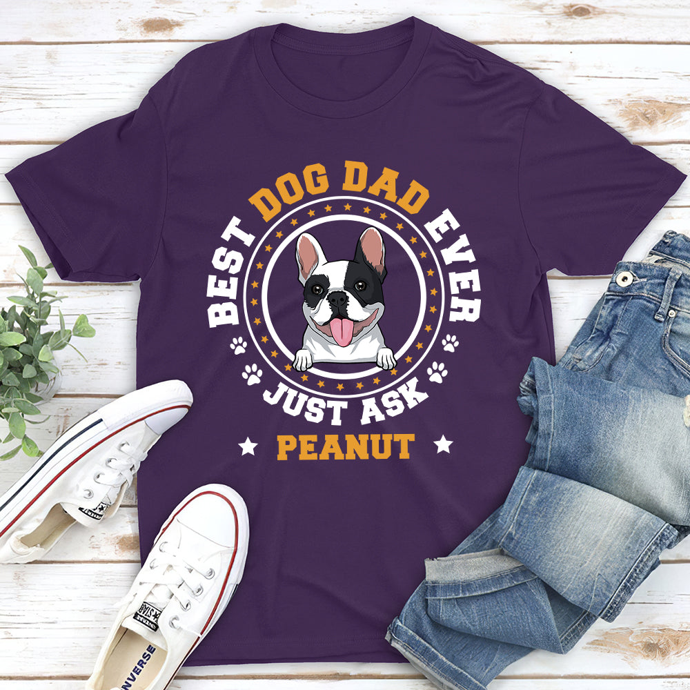 Best Dog Dad Circle - Personalized Custom Unisex T-shirt