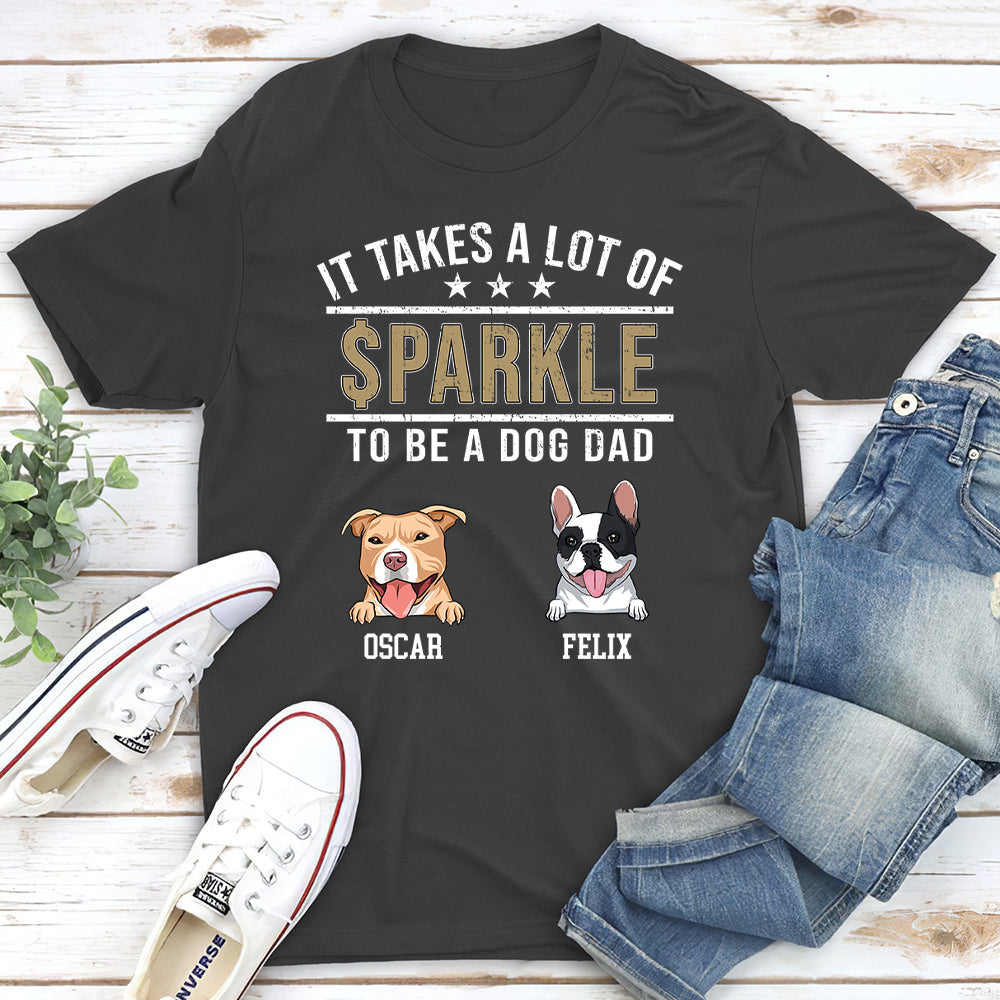 Sparkle Dog Dad - Personalized Custom Premium T-shirt