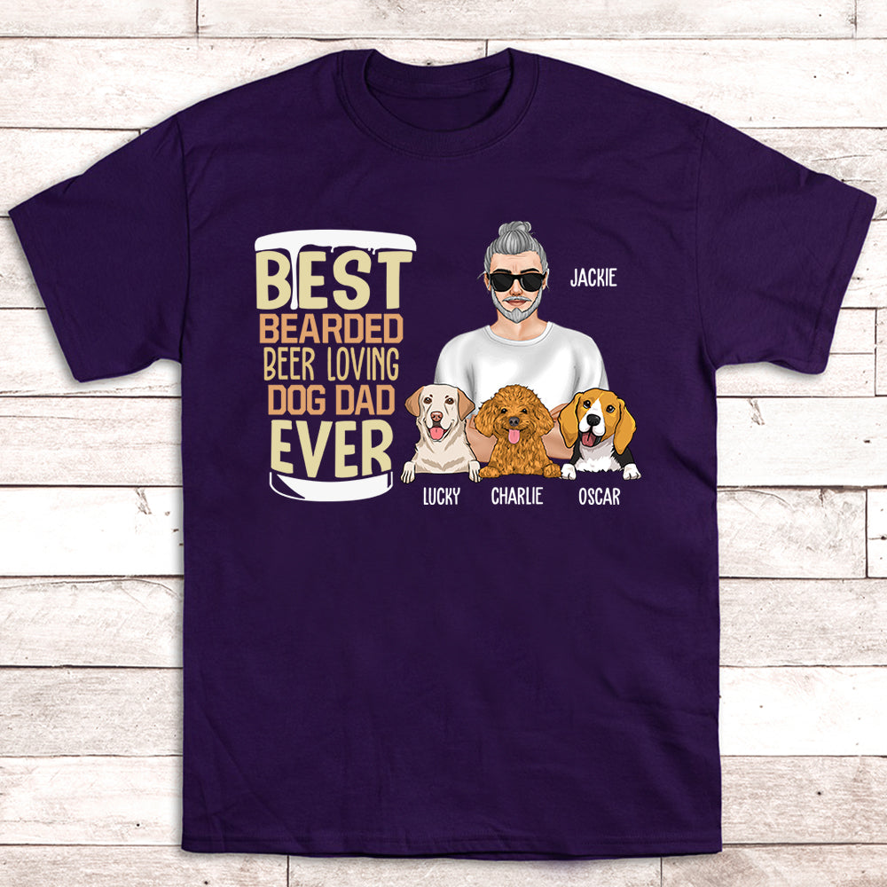 Bearded Dog Dad - Personalized Custom Premium T-shirt