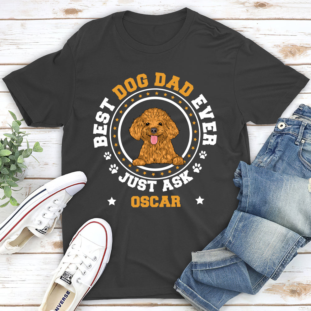 Best Dog Dad Circle - Personalized Custom Unisex T-shirt