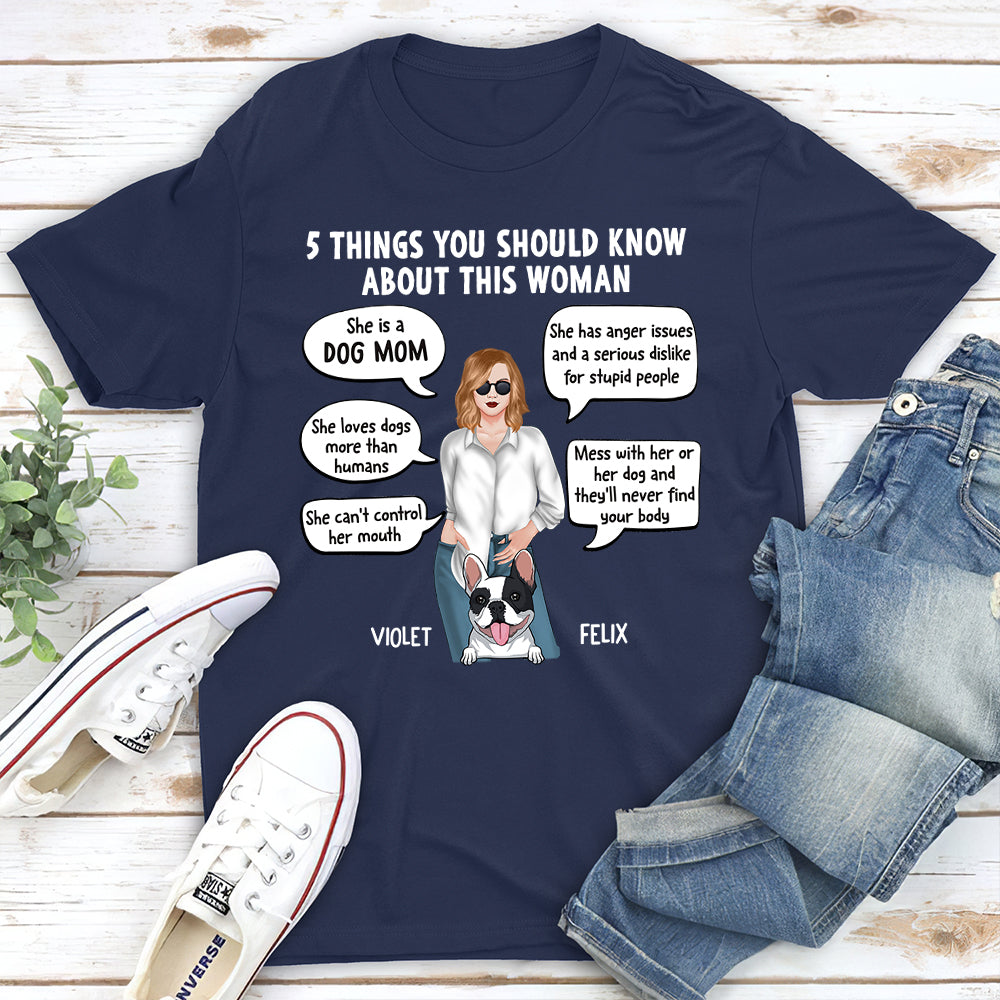 5 Things Dog Mom - Personalized Custom Unisex T-shirt