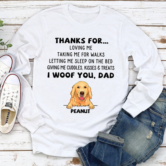 Dog Thanks For Light Ver. - Personalized Custom Long Sleeve T-shirt