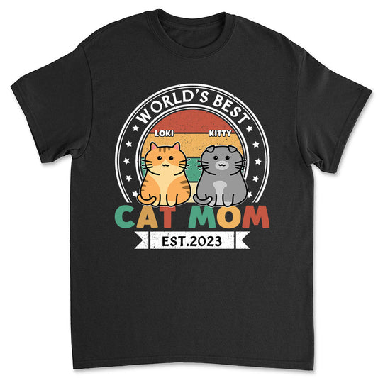 Best Cat Dad Est - Personalized Custom Unisex T-shirt