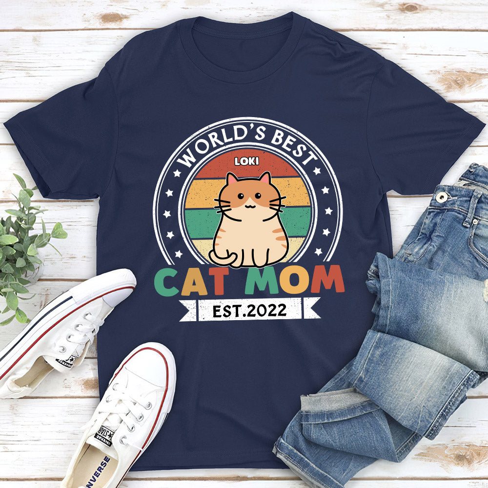 Best Cat Dad Est - Personalized Custom Unisex T-shirt
