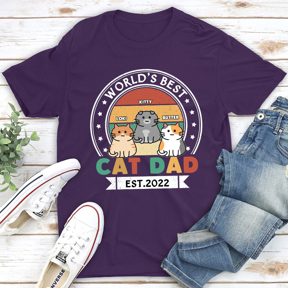 Best Cat Dad Est - Personalized Custom Unisex T-shirt