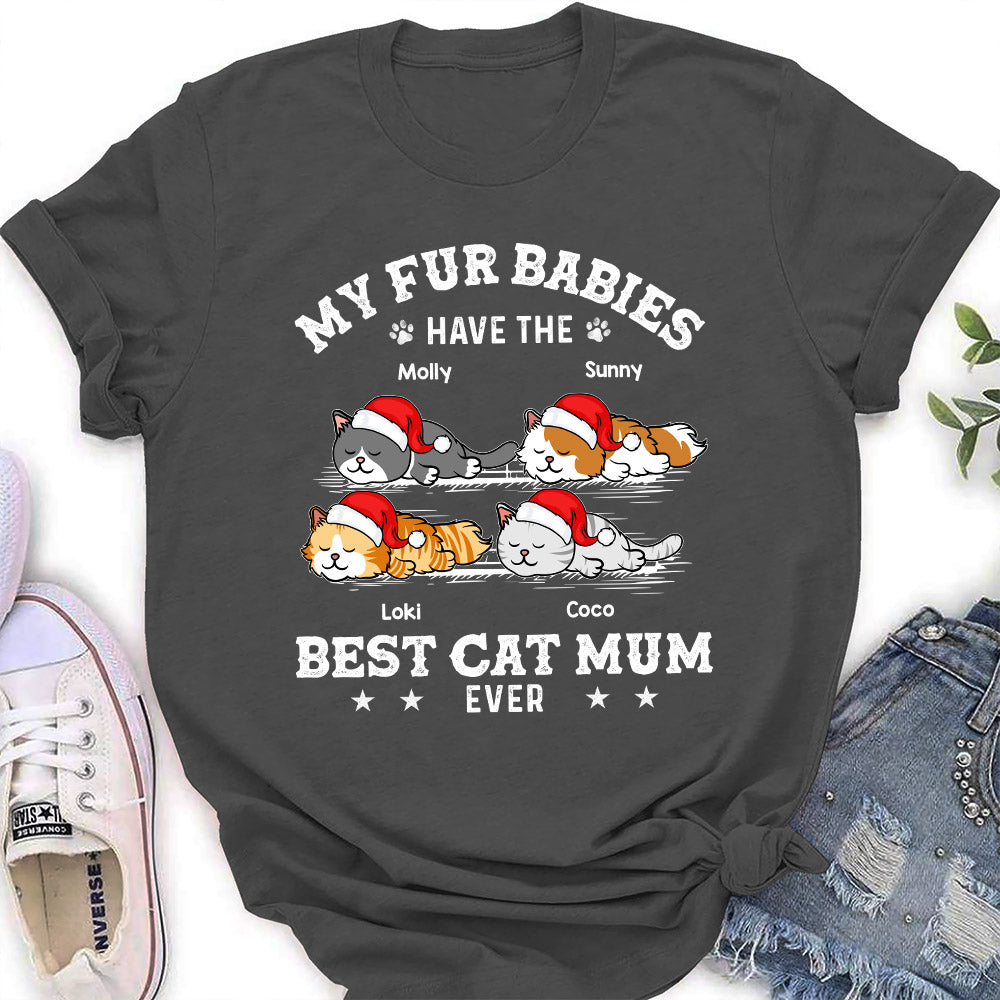 The Best Cat Dad - Personalized Custom Women's T-shirt