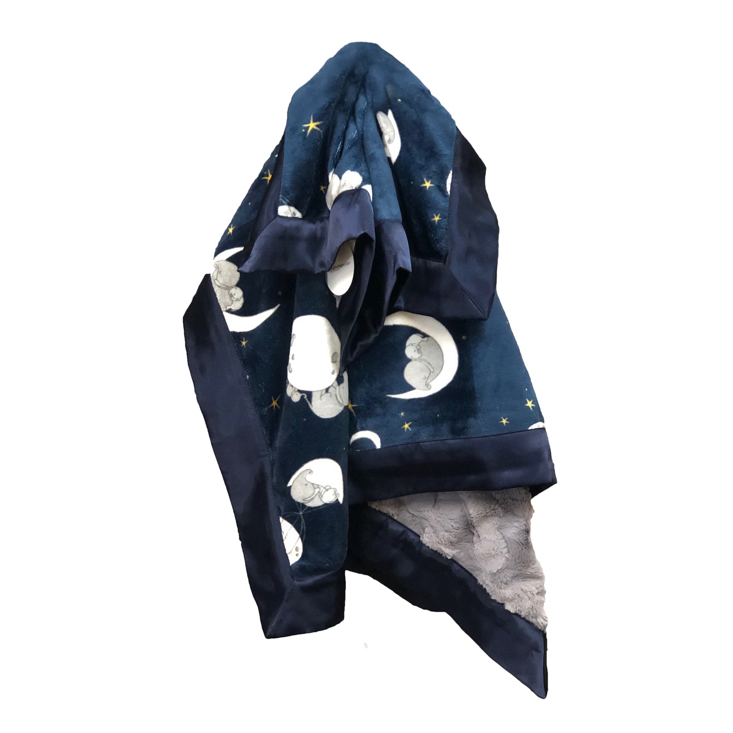 Navy Dream Big w/ Gray Cuddle - Satin Trim
