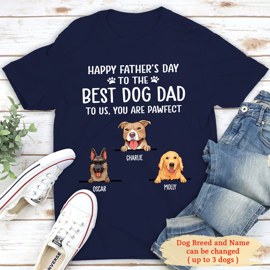 Best Dog Dad - Personalized Custom Unisex T-shirt - Dog Dad Father's Day Gifts