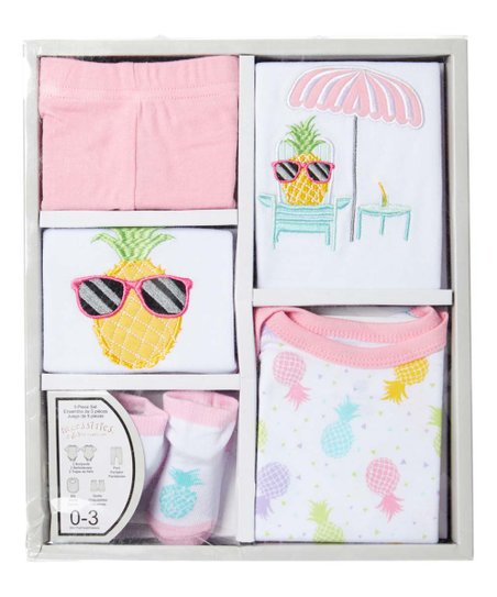 Necessities by TenderTyme Fabulous Pineapple 5-Piece Boxed Layette Set