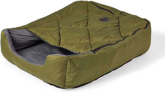 OmniCore Designs Pet Sleeping Bag (LG/Green) with Zippered Cover for Travel, Camping, Backpacking, Hiking | Good for Small and Large Pets | Use as Pet Beds, Pet Mats or Pet Blanket