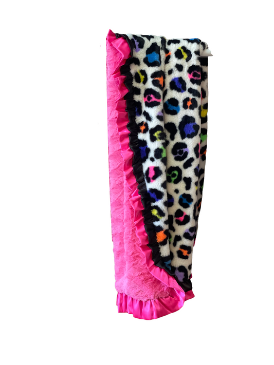 Seal Neon Leopard / Hot Pink - Double Ruffle *