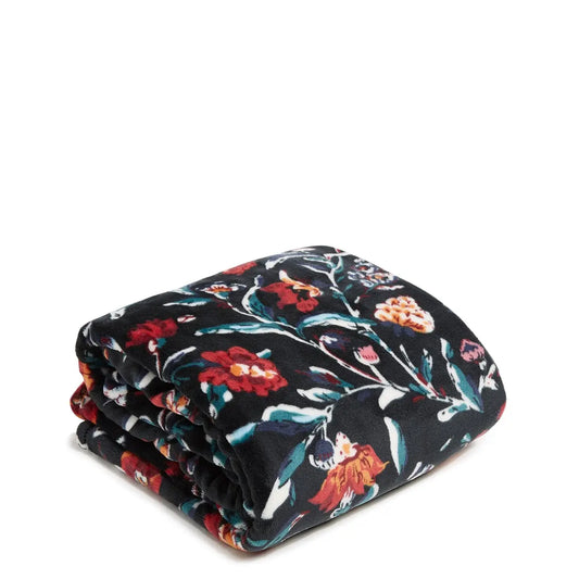 Plush Throw Blanket - Perennials Noir