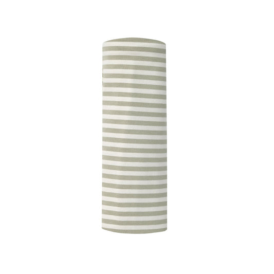 Organic Cotton Swaddle Blanket | Sage Stripe