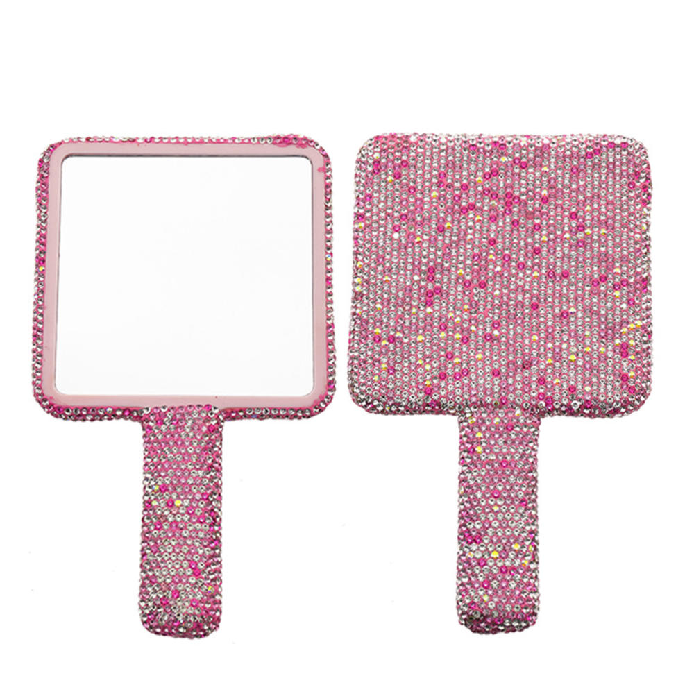 Rhinestone Heart Hand Mirror