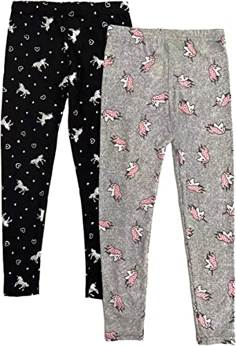 ShoSho Twin Pack Ultra-Soft Kids Unicorn Leggings