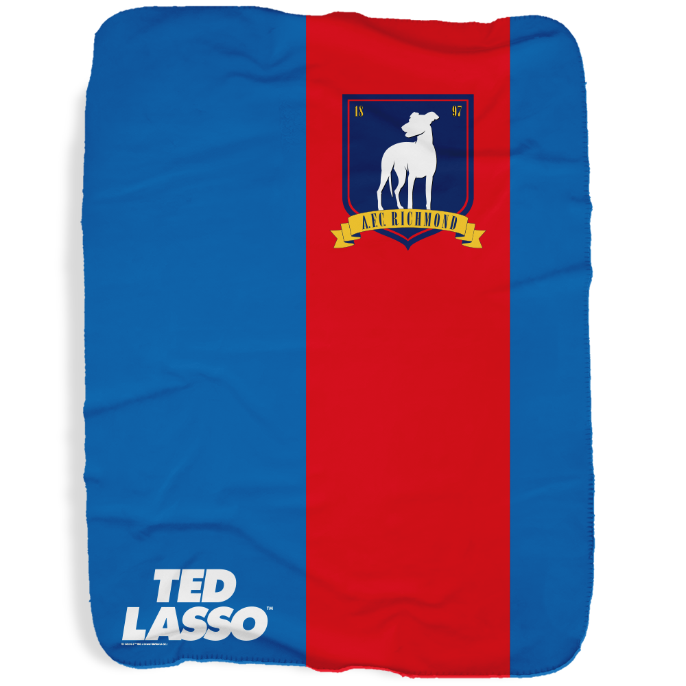 Ted Lasso A.F.C. Richmond Crest Striped Sherpa Blanket