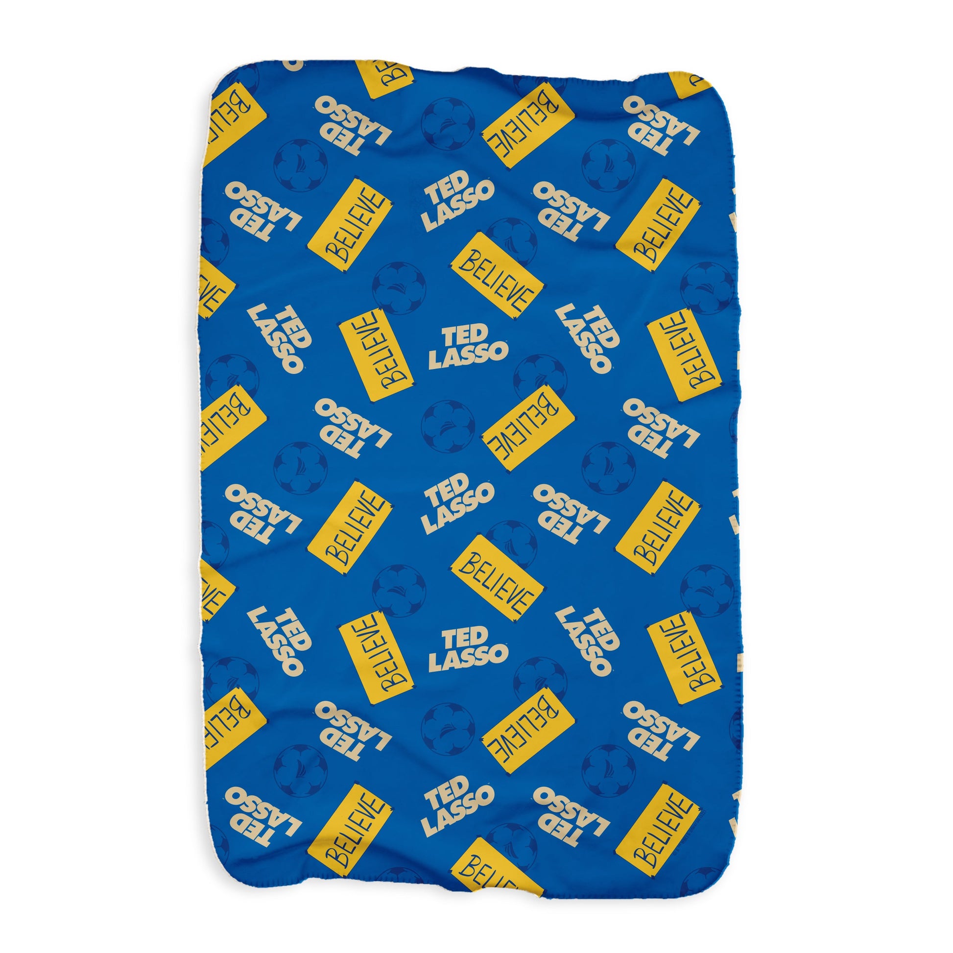 Ted Lasso Believe Pattern Sherpa Blanket