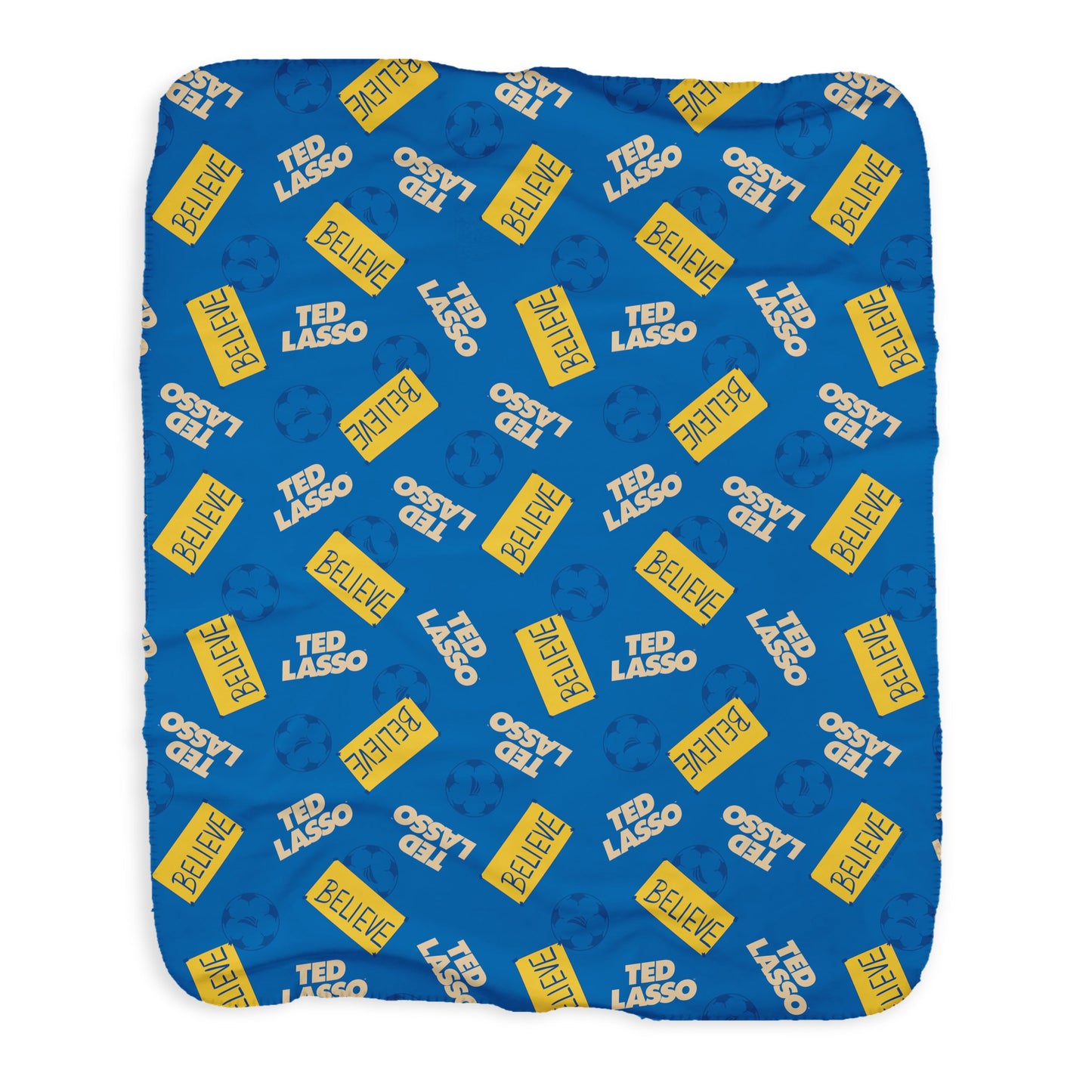 Ted Lasso Believe Pattern Sherpa Blanket