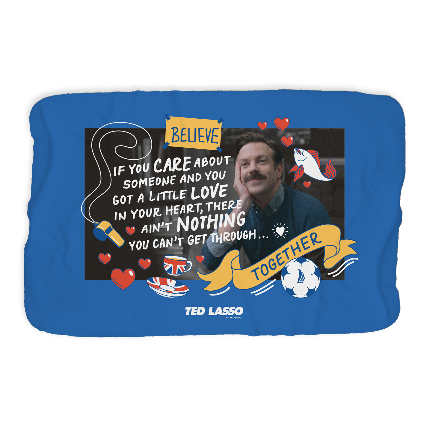 Ted Lasso Love In Your Heart Sherpa Blanket