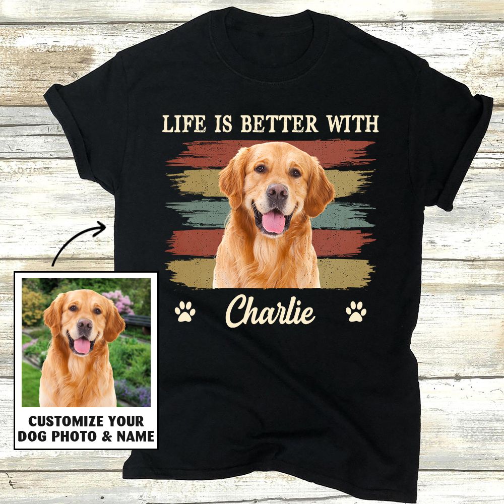 Better With Dog - Personalized Custom Photo Unisex T-shirt