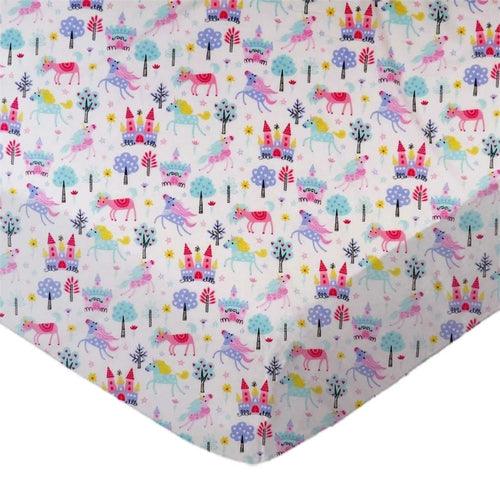SheetWorld Fitted Crib Sheet Set - 100% Cotton Woven - Unicorns, Made - Zoter Shop