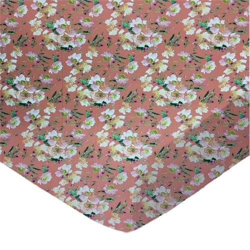 SheetWorld Fitted Crib Sheet Set - 100% Cotton Woven - Floral Coral, - Zoter Shop