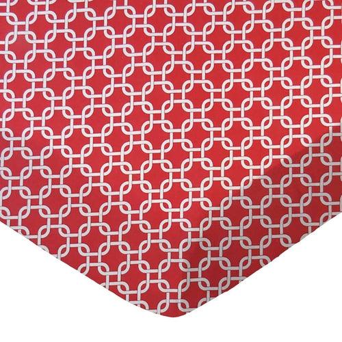 SheetWorld Fitted Crib Sheet Set - 100% Cotton Woven - Red Links, Made - Zoter Shop