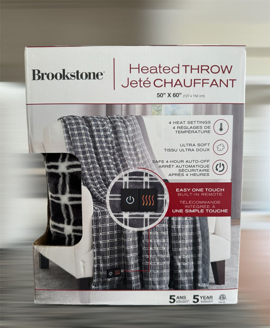 Brookstone Heated Throw | Easy one touch Built in Remote