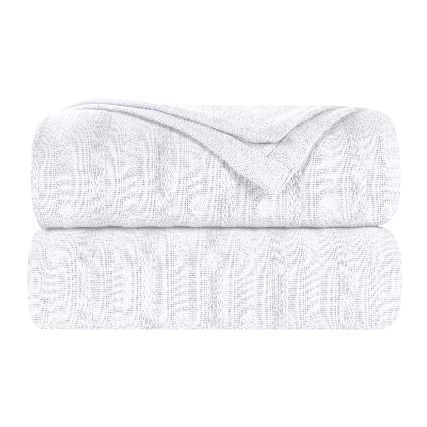 Clara Cotton Textured Striped Lightweight Woven Blanket