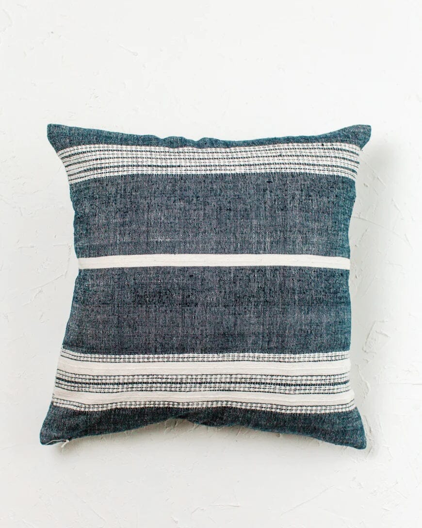 Aden Throw Pillow Cover Throw Pillows Creative Women Navy with Natural