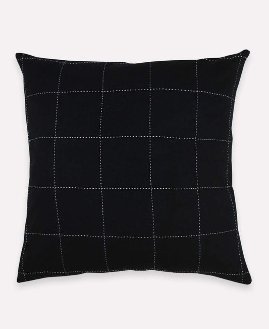 Grid Stitch Throw Pillow - Charcoal