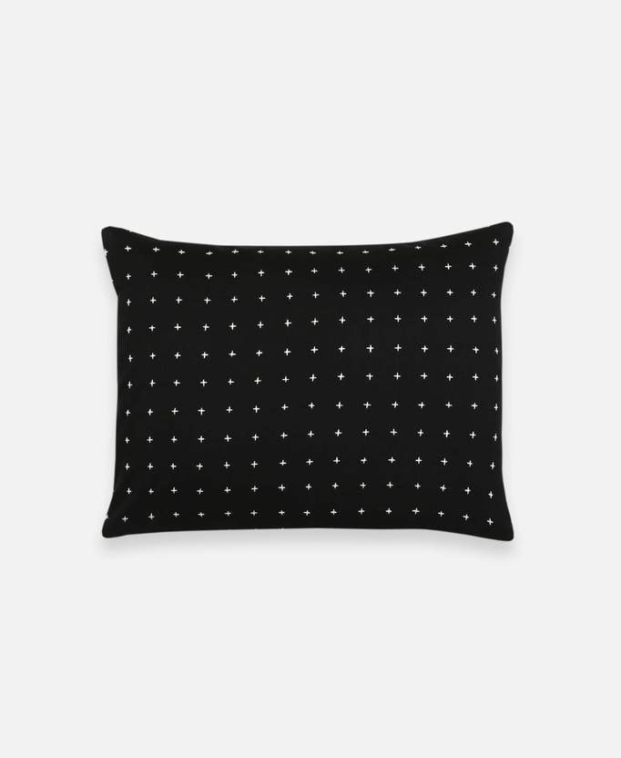 Cross Stitch Small Throw Pillow - Charcoal